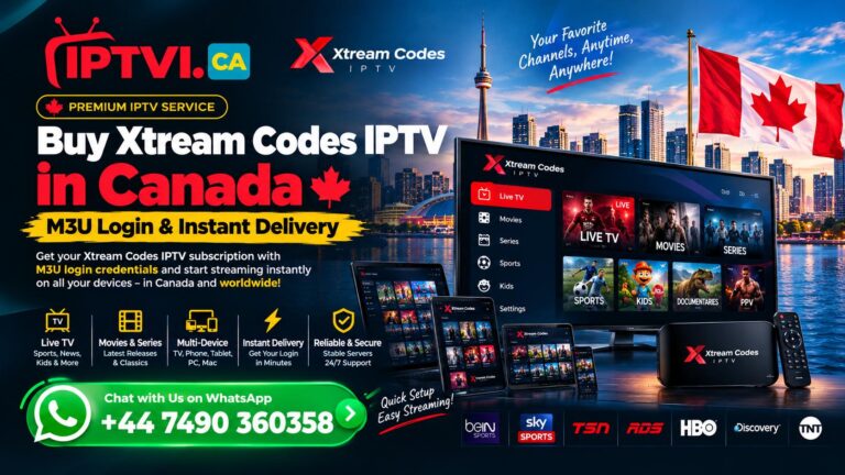 Buy Xtream Codes IPTV in Canada – M3U Login & Instant Delivery